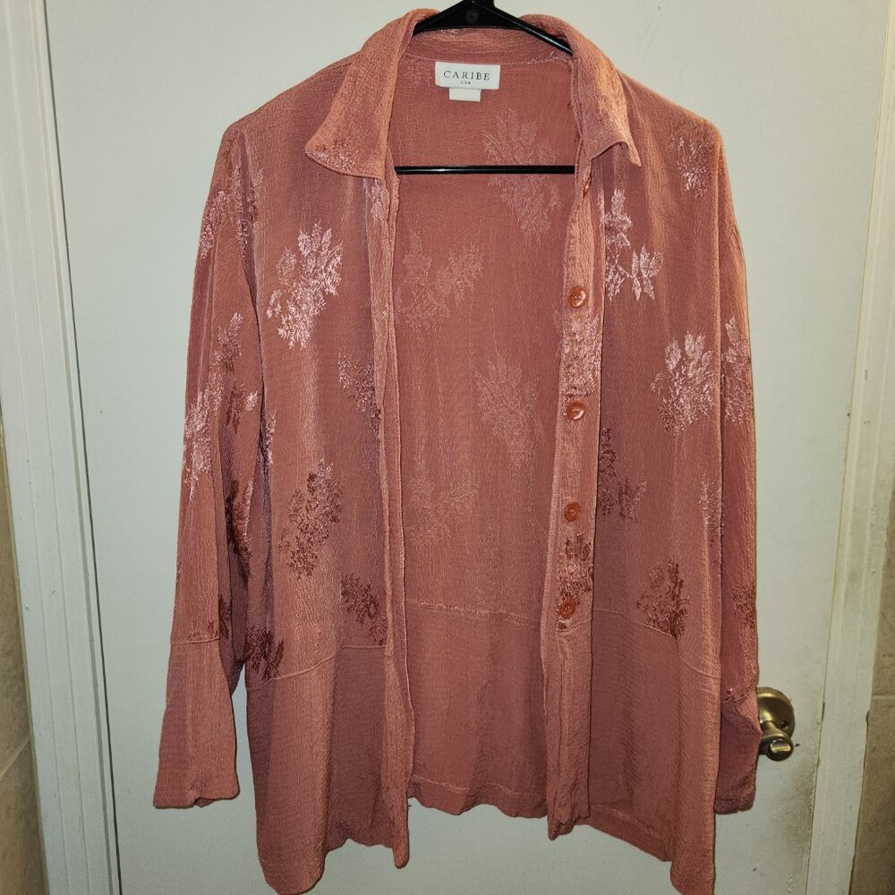 Caribe Pink Button Down Shirt - Picture 3 of 4